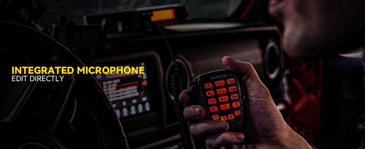 Integrated Microphone Retevis ra87 gmrs mobile radio