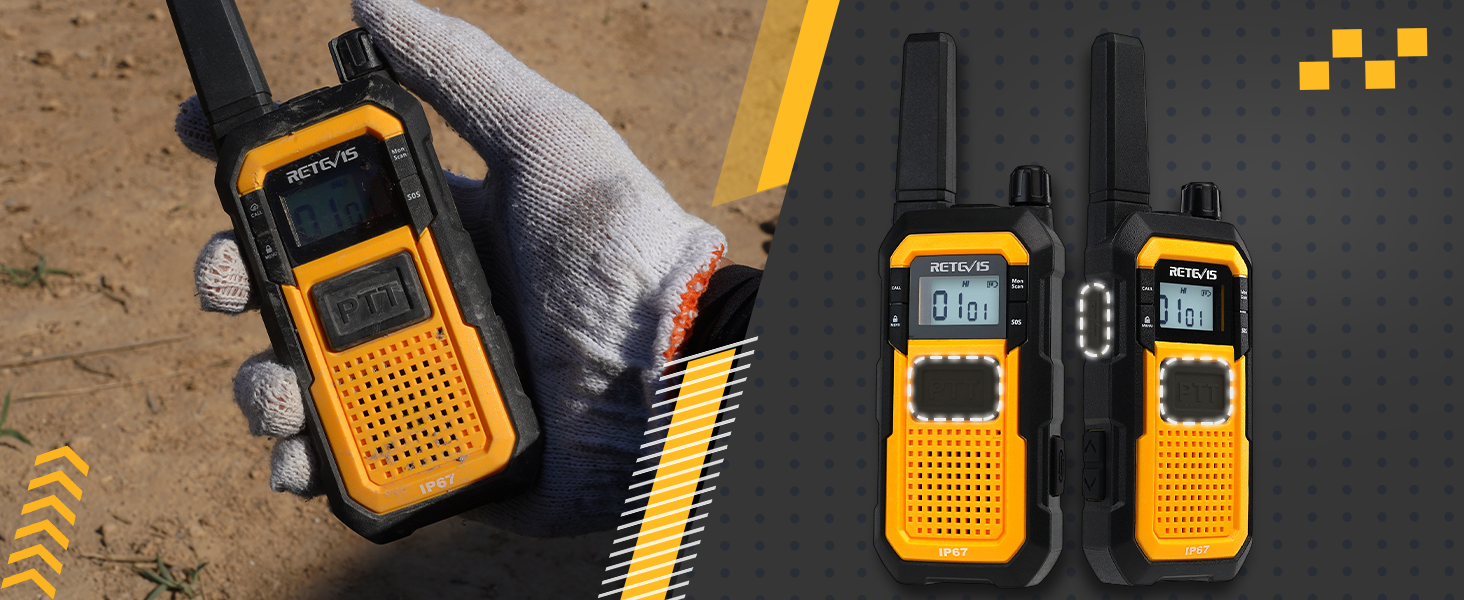 BIG PTT DESIGN FOR JOBSITES Heavy-duty radio rb48