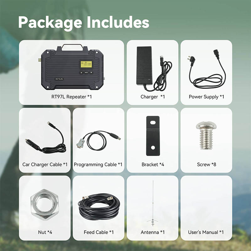 RT97L Waterproof GMRS repeater Bundle