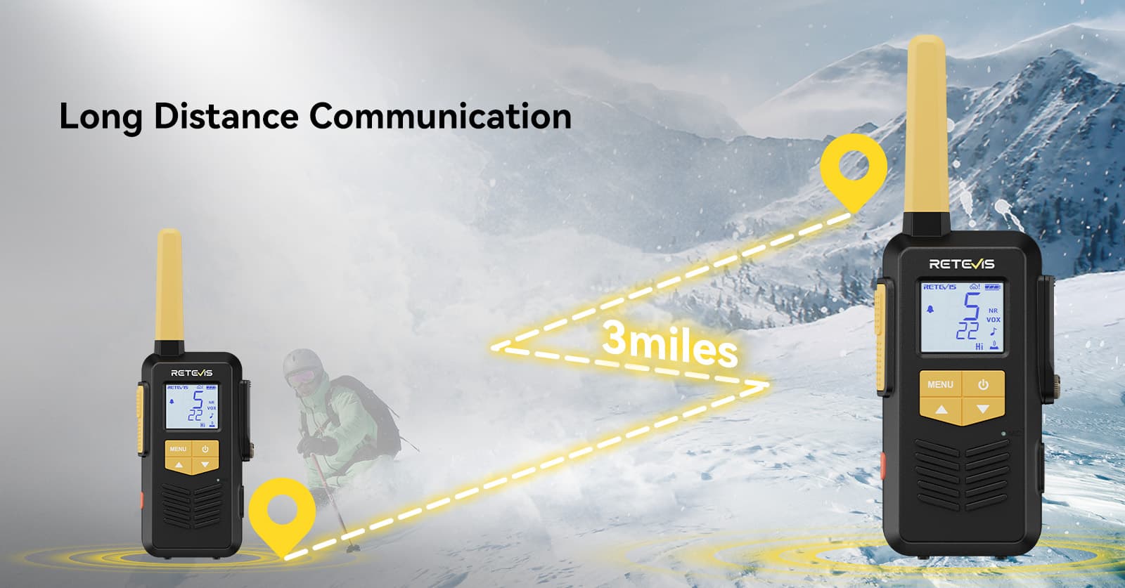 Retevis EZTalk2S Long Range Skiing Two Way Radio