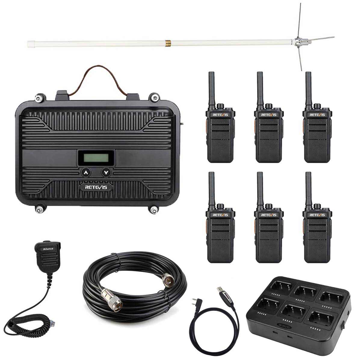 rt97s repeater kit with 6 pack rb26 handheld radio