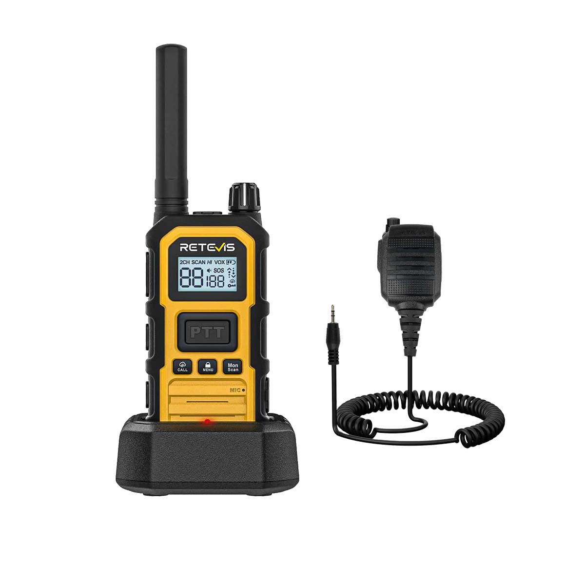 RB48P IP67 GMRS Construction Walkie Talkie with Speaker Mic