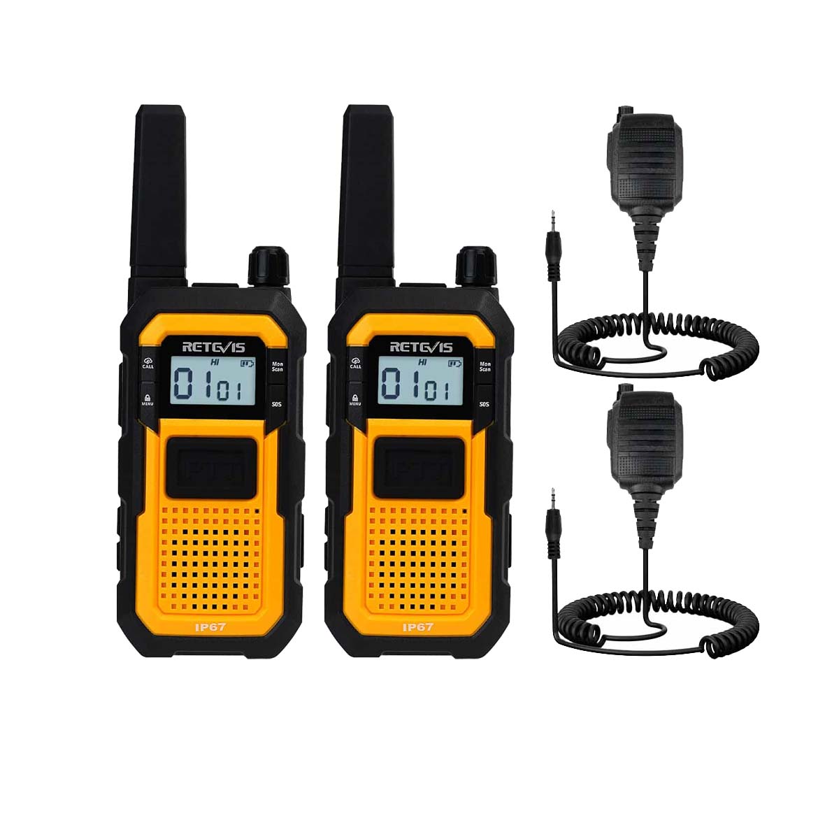 RB48 IP67 FRS Heavy Duty Walkie Talkies with Mic 2pack