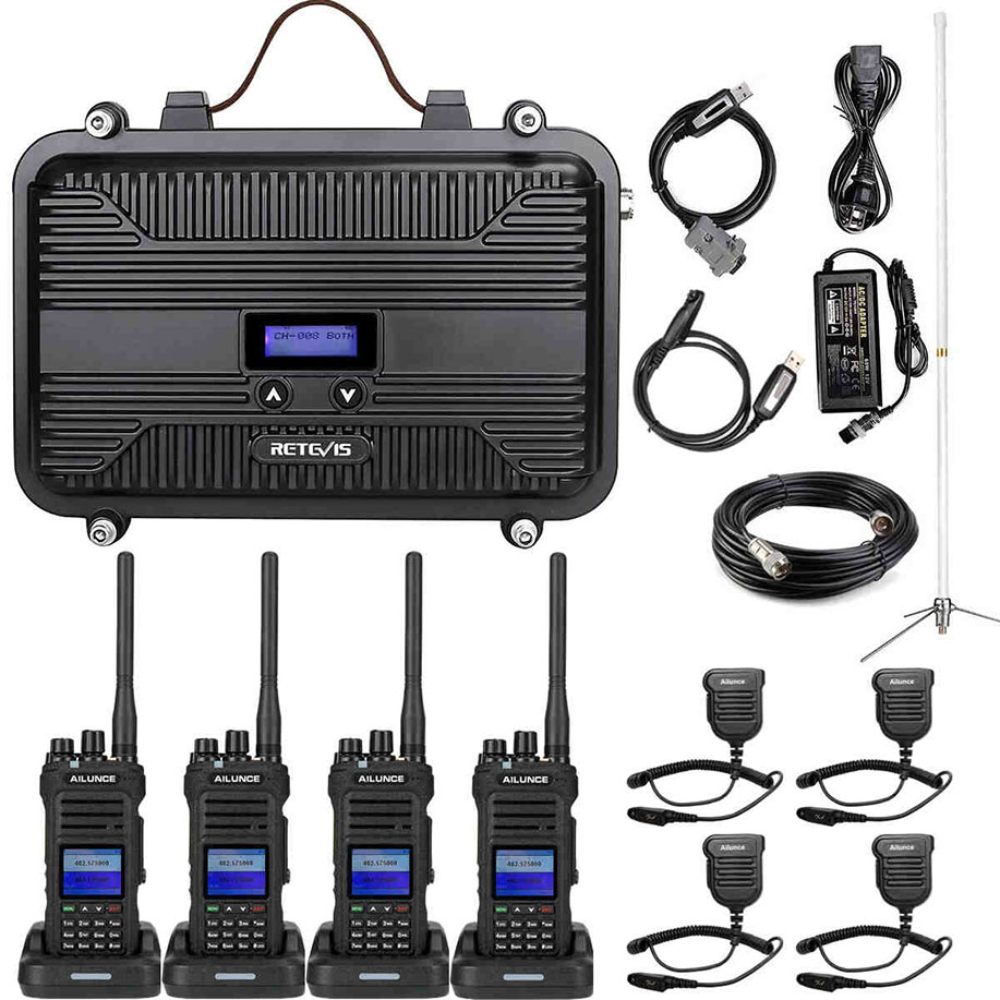RT97S GMRS Repeater Kit with Four Pack HA1G Handheld Radion Bundle