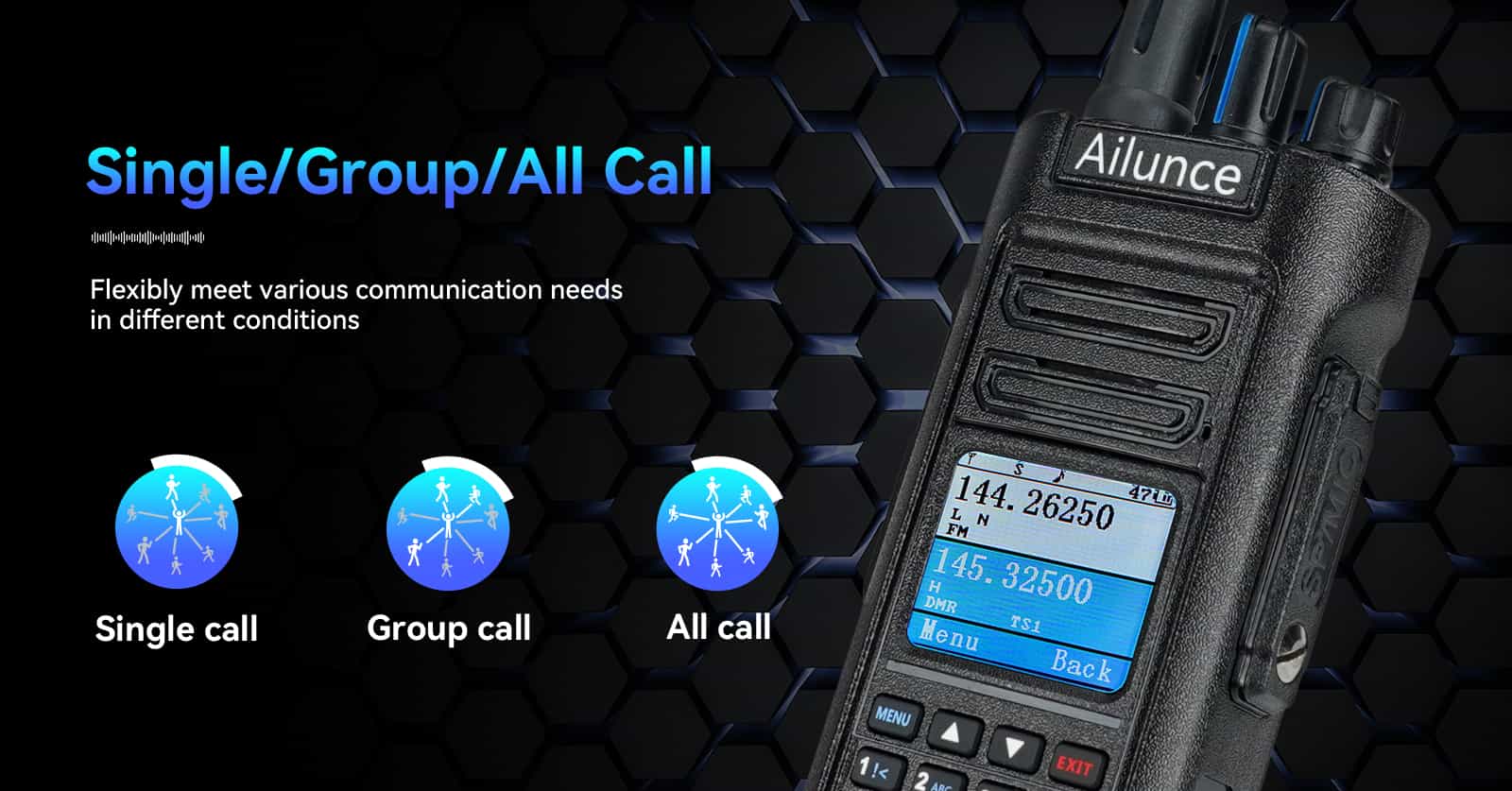 Ailunce HD2 DMR Radio Single/Group/All Call