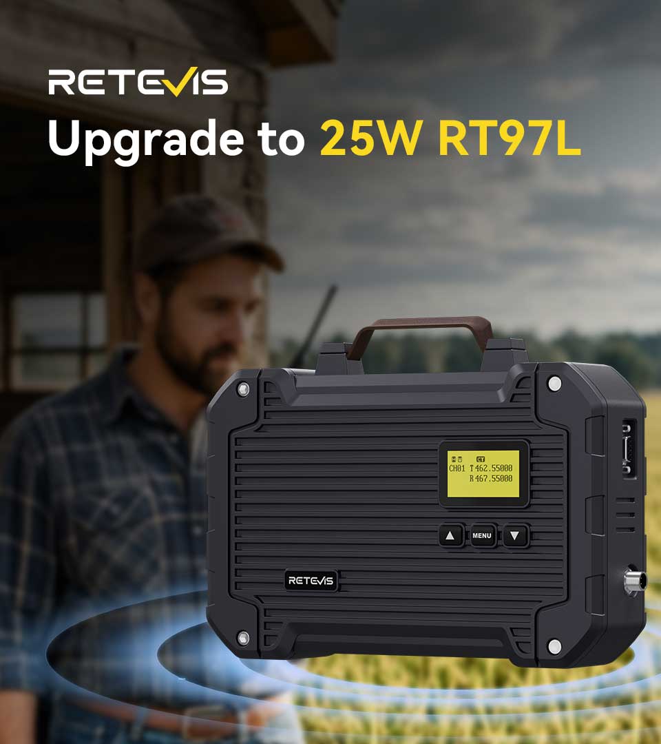 Retevis RT97L Upgraded Duplexer Power · Rugged Portability