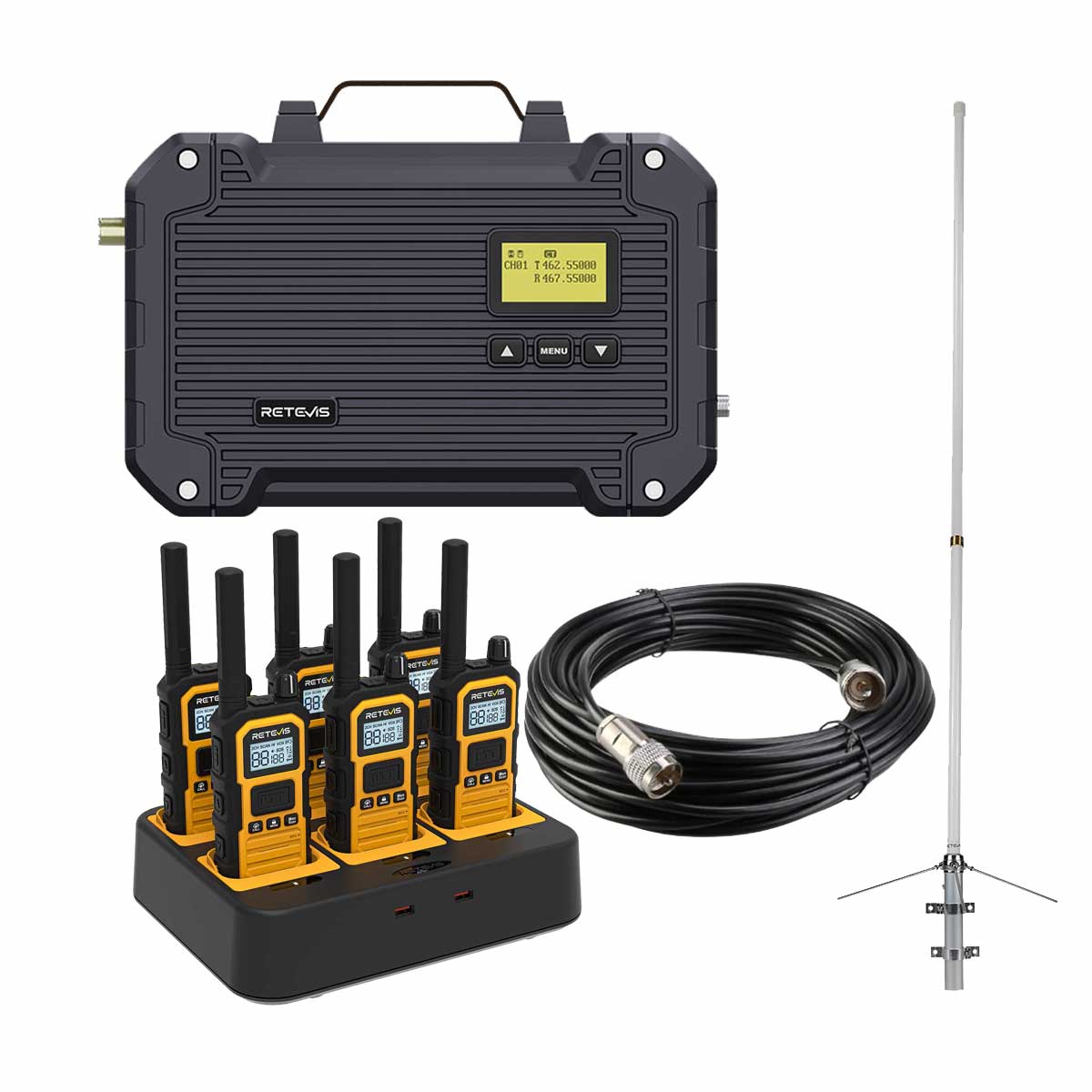 RT97L GMRS Repeater with RB48P Heavy Duty Walkie Talkie