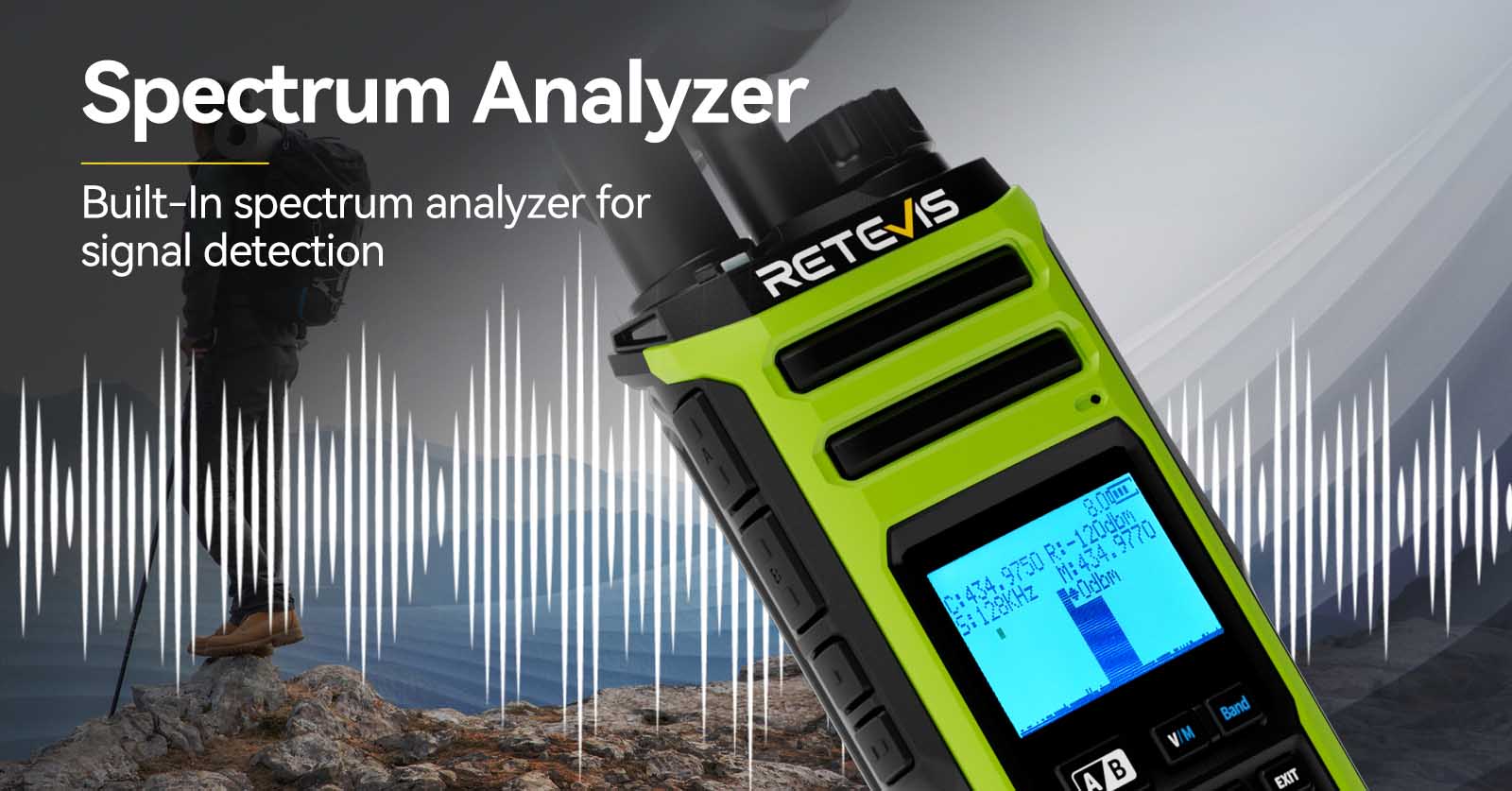 Retevis A3 Ham Radio Built-in Spectrum Analyzer