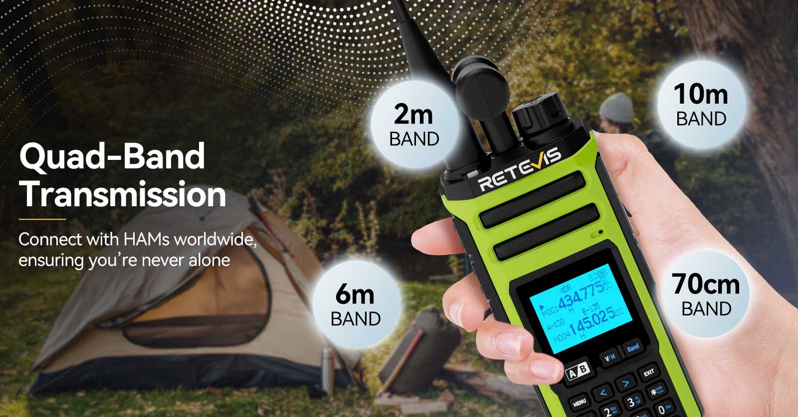 retevis a3 ham radio quard band transmission