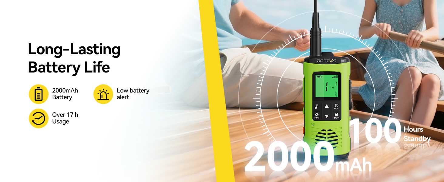 Retevis EZtalk 4S long lasting battery life