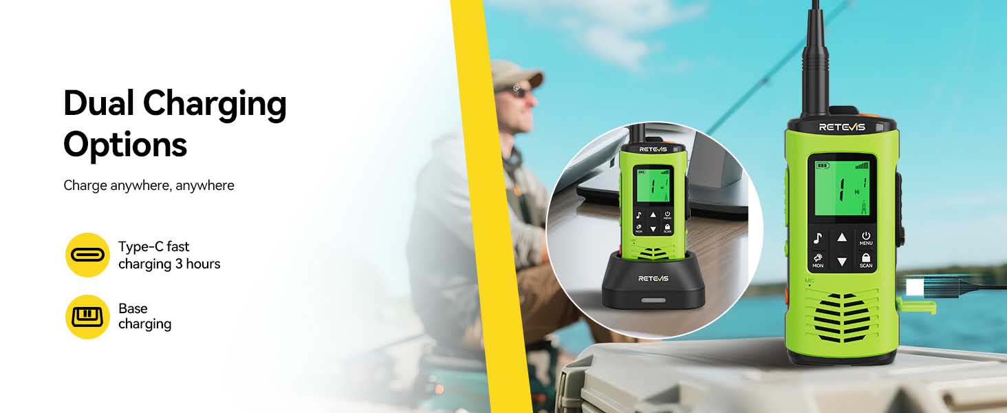Retevis EZtalk64S Walkie Talkie Dual Charging Options