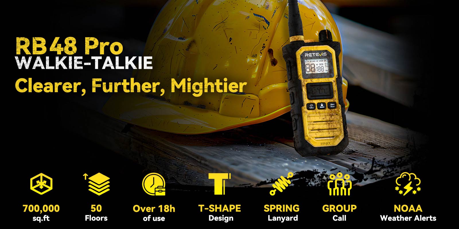 RB48PRO long range 3-proof Walkie Talkie