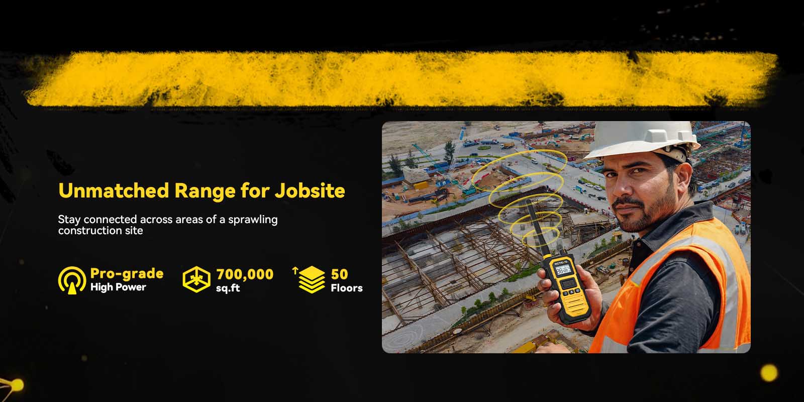 Retevis RB648Pro long range two way radio for jobsite