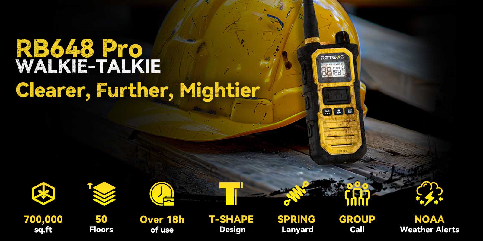 Retevis RB648Pro UHF long range walkie talkie