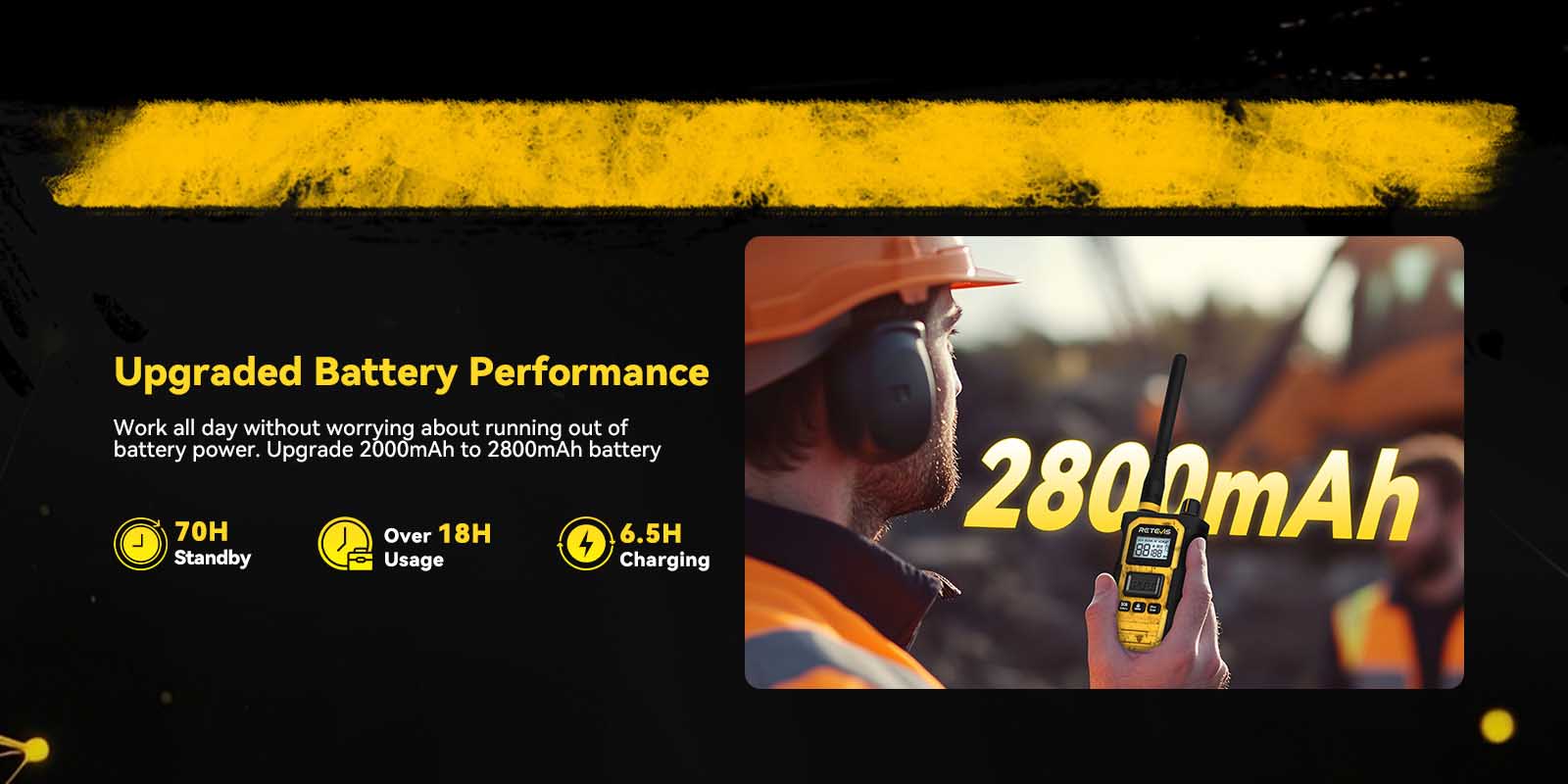 Retevis RB648Pro professional walkie talkie with upgraded battery performance