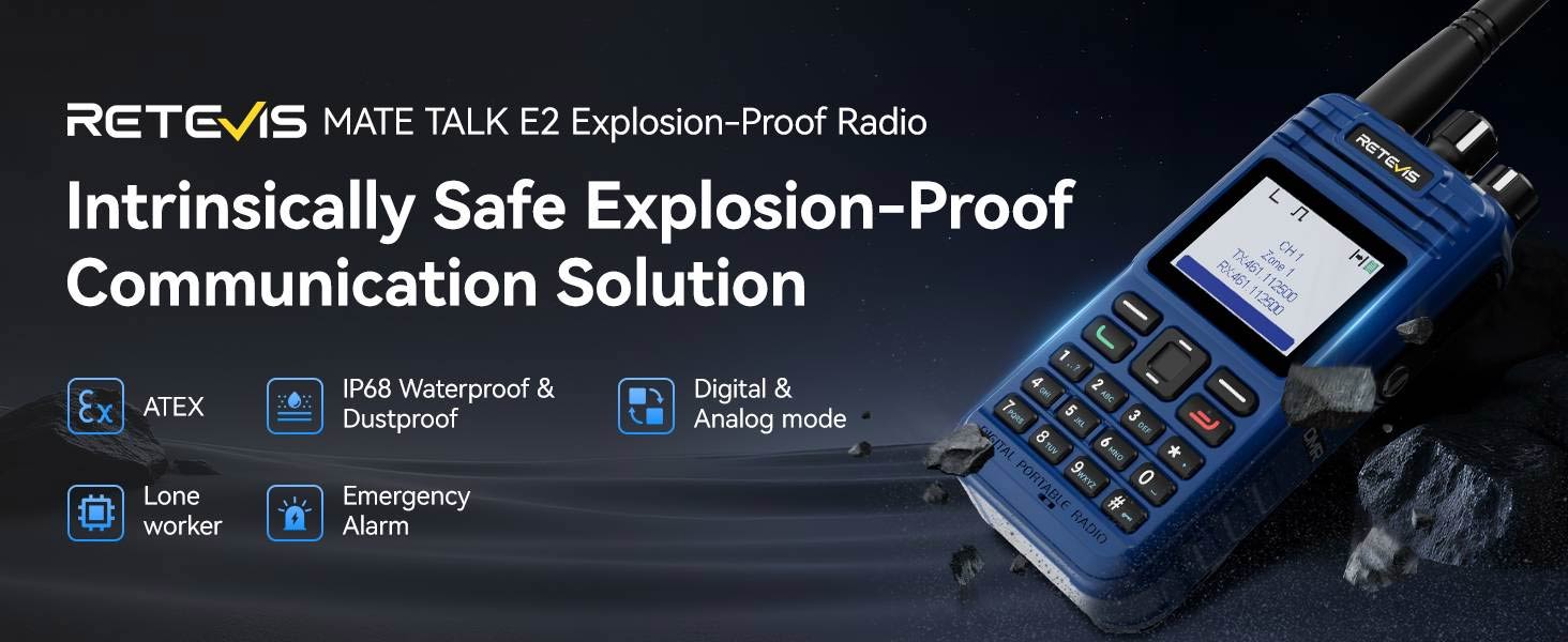 Retevis Mate Talk E2 intrinsically safe explosion-proof two-way radio