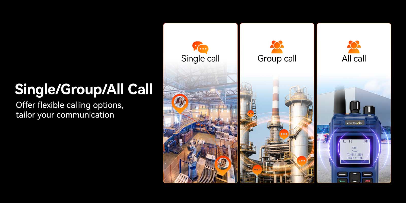 Retevis E2 intrinsically safe explosion-proof two-way radio flexible calling options