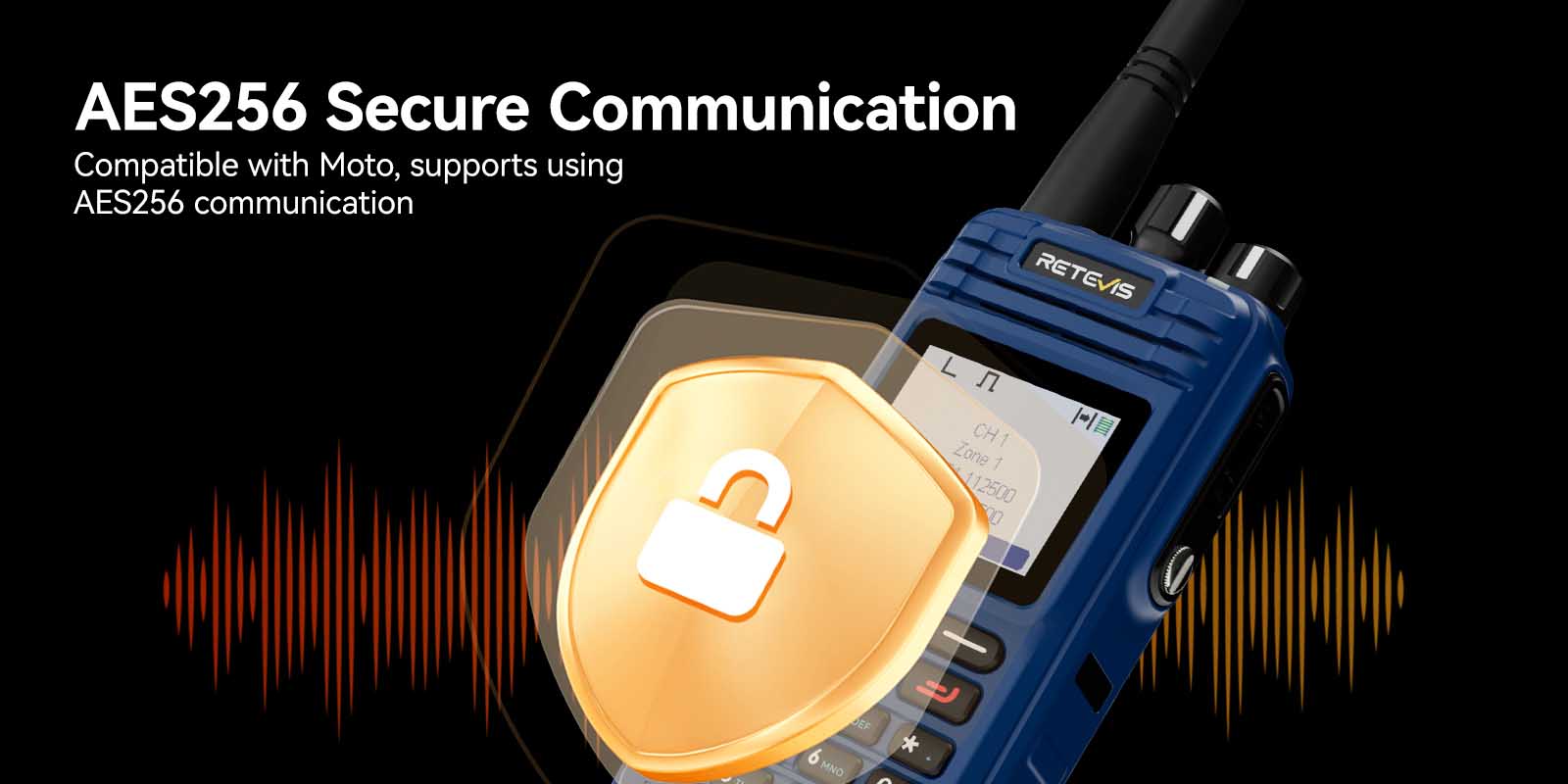 Retevis E2 intrinsically safe radio with AES256 secure communication