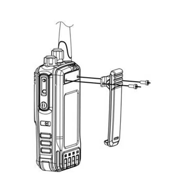 Install or remove Retevis E2 belt clip