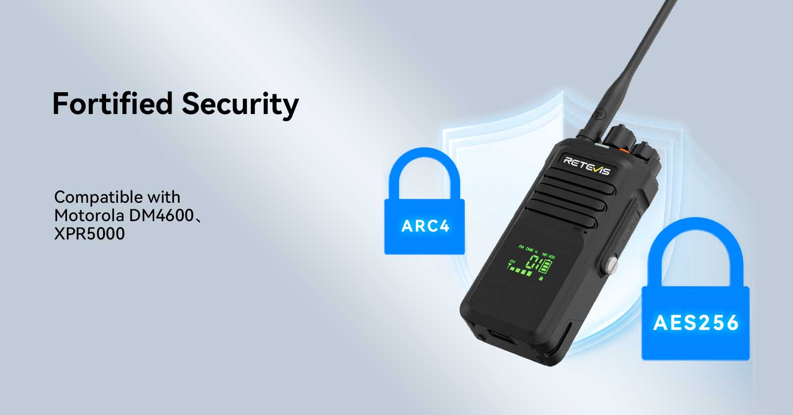 Retevis NR40 digital two way radio with AES256 encryption