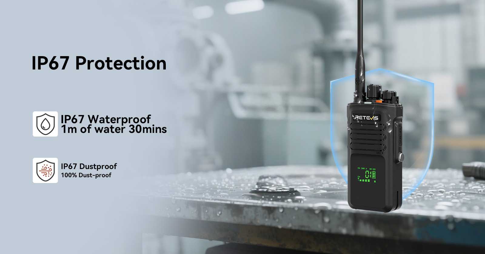 Retevis NR40 IP67 waterproof two way radio