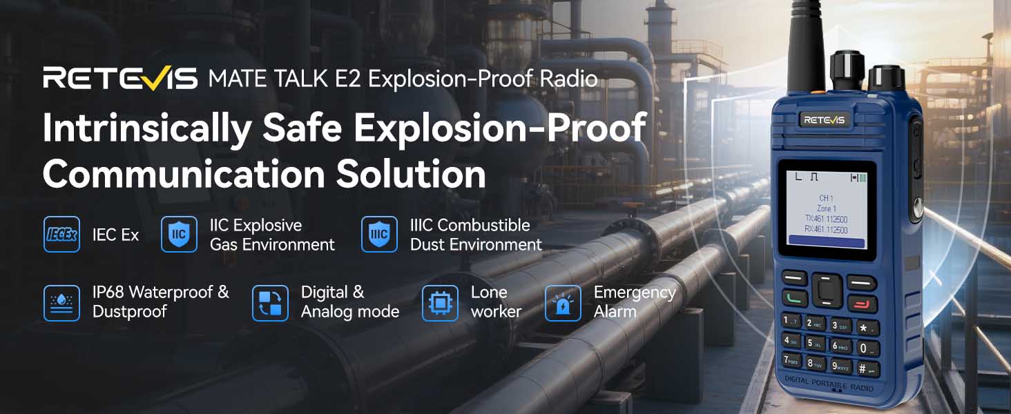 Retevis E2 digital intrinsically safe radio