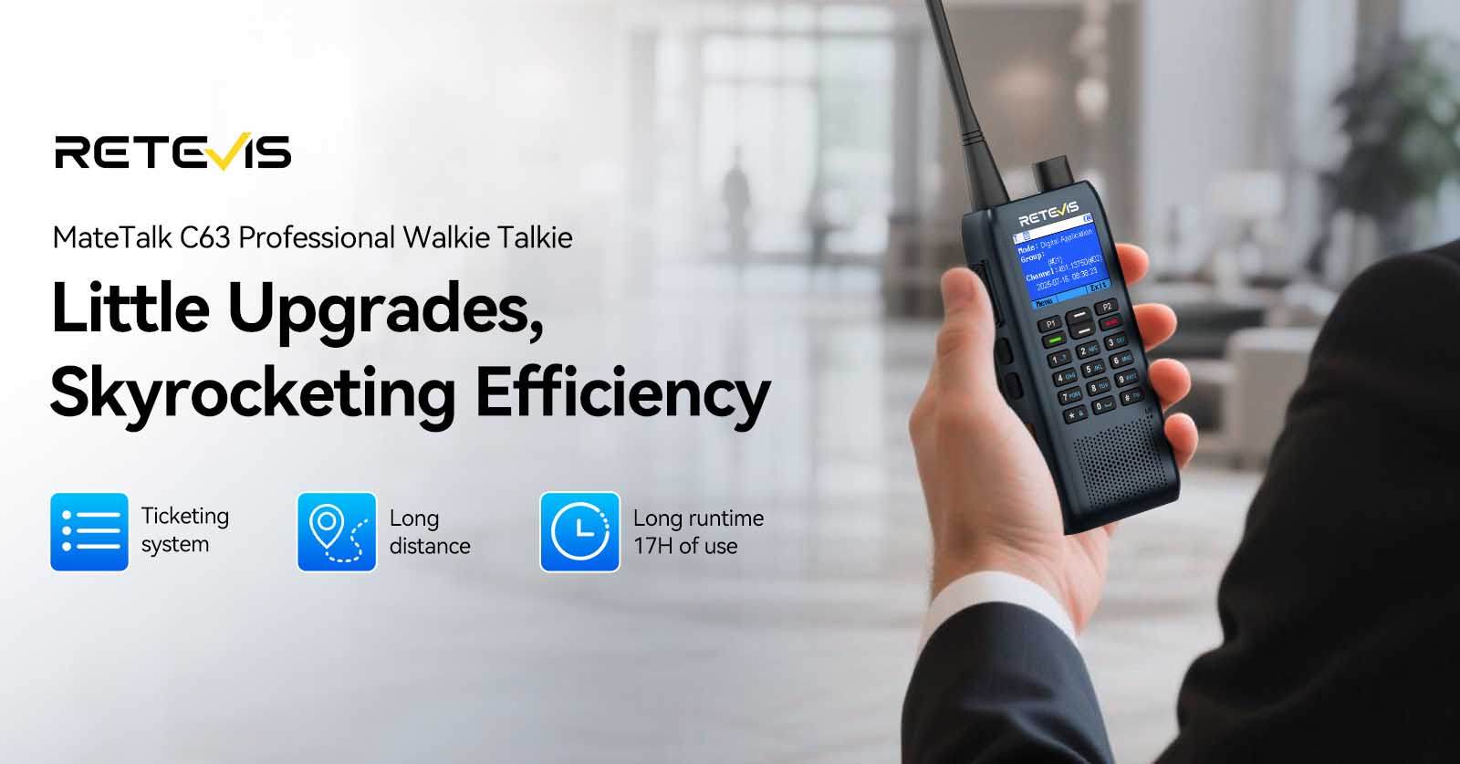 Retevis C63 Professional Walkie Talkie with Work Order System