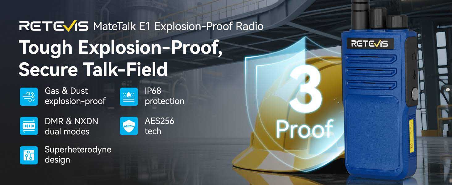 Retevis E1 explosion proof walkie talkie