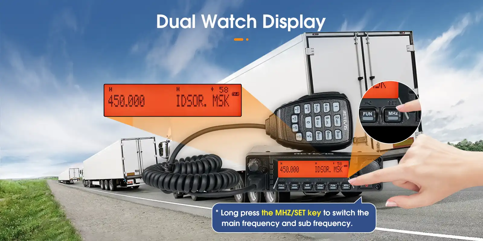 Retevis-RA87-GMRS-Mobile-Radio-Dual-Watch-Display